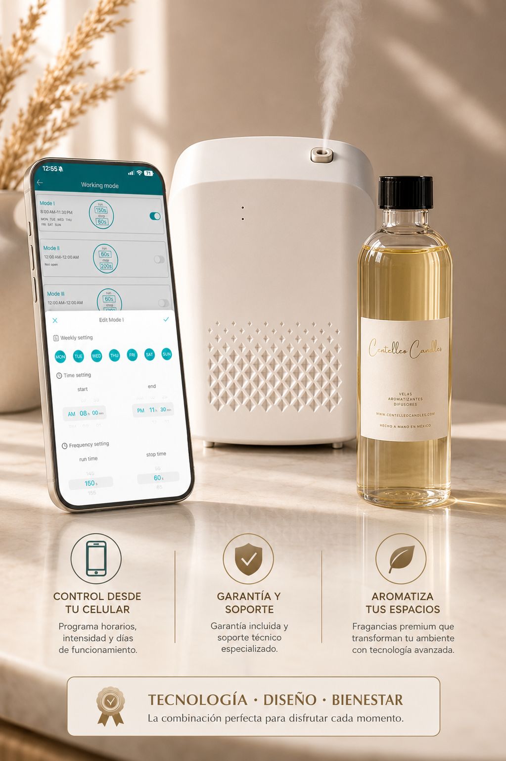 DIFUSOR PROFESIONAL DE AROMAS + ACEITE 250ML (A ELEGIR)